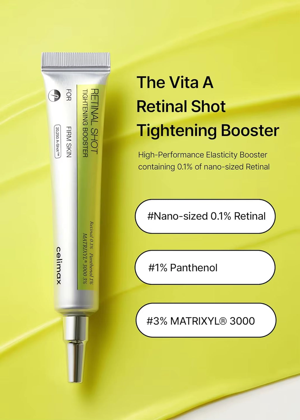 Celimax the Vita a Retinal Shot Tightening Booster Retinal 3% High-Strength for Anti-Aging Wrinkles & Fine Lines Eye Cream