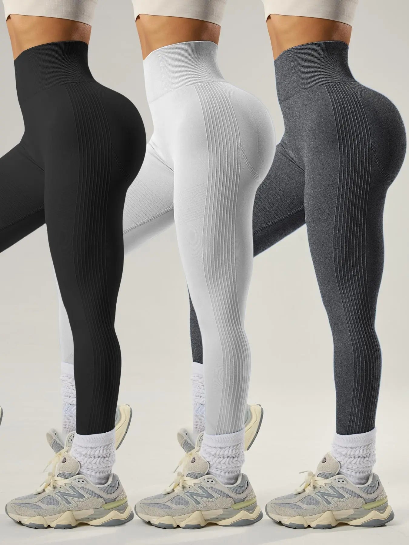 Women'S Solid Sports Leggings, High Stretch Seamless Skinny Pants, High Rise Tummy Control Sporty Yoga Leggings, Seamless Sculpt Leggings, Ladies Sportswear
