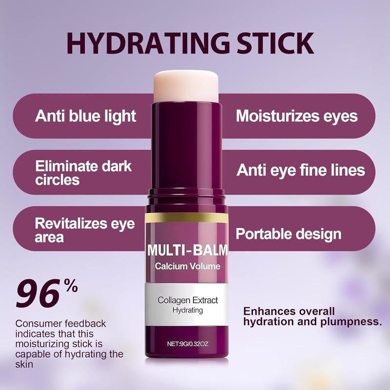 Calcium Multi Balm Stick, Calcium Volume Multi Balm, Korean Collagen Moisturing Stick, Firming & Moisturizing, Korean Skincare, Anti-Wrinkle, Hydrating, Lifting Cream for Eyes, Face & Neck