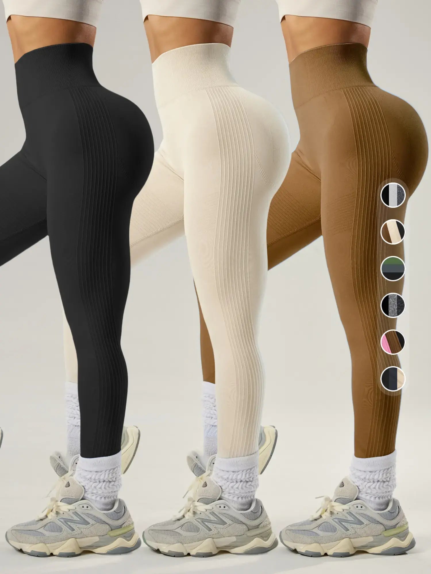Women'S Solid Sports Leggings, High Stretch Seamless Skinny Pants, High Rise Tummy Control Sporty Yoga Leggings, Seamless Sculpt Leggings, Ladies Sportswear