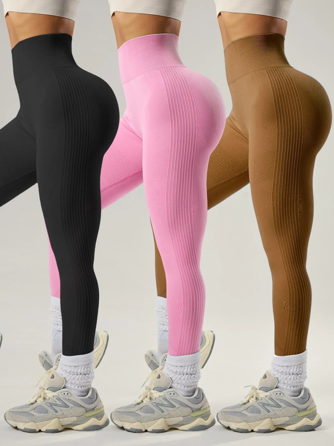 Women'S Solid Sports Leggings, High Stretch Seamless Skinny Pants, High Rise Tummy Control Sporty Yoga Leggings, Seamless Sculpt Leggings, Ladies Sportswear
