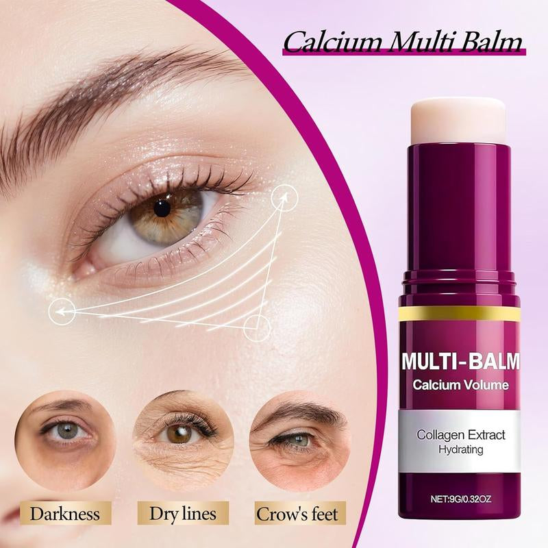 Calcium Multi Balm Stick, Calcium Volume Multi Balm, Korean Collagen Moisturing Stick, Firming & Moisturizing, Korean Skincare, Anti-Wrinkle, Hydrating, Lifting Cream for Eyes, Face & Neck