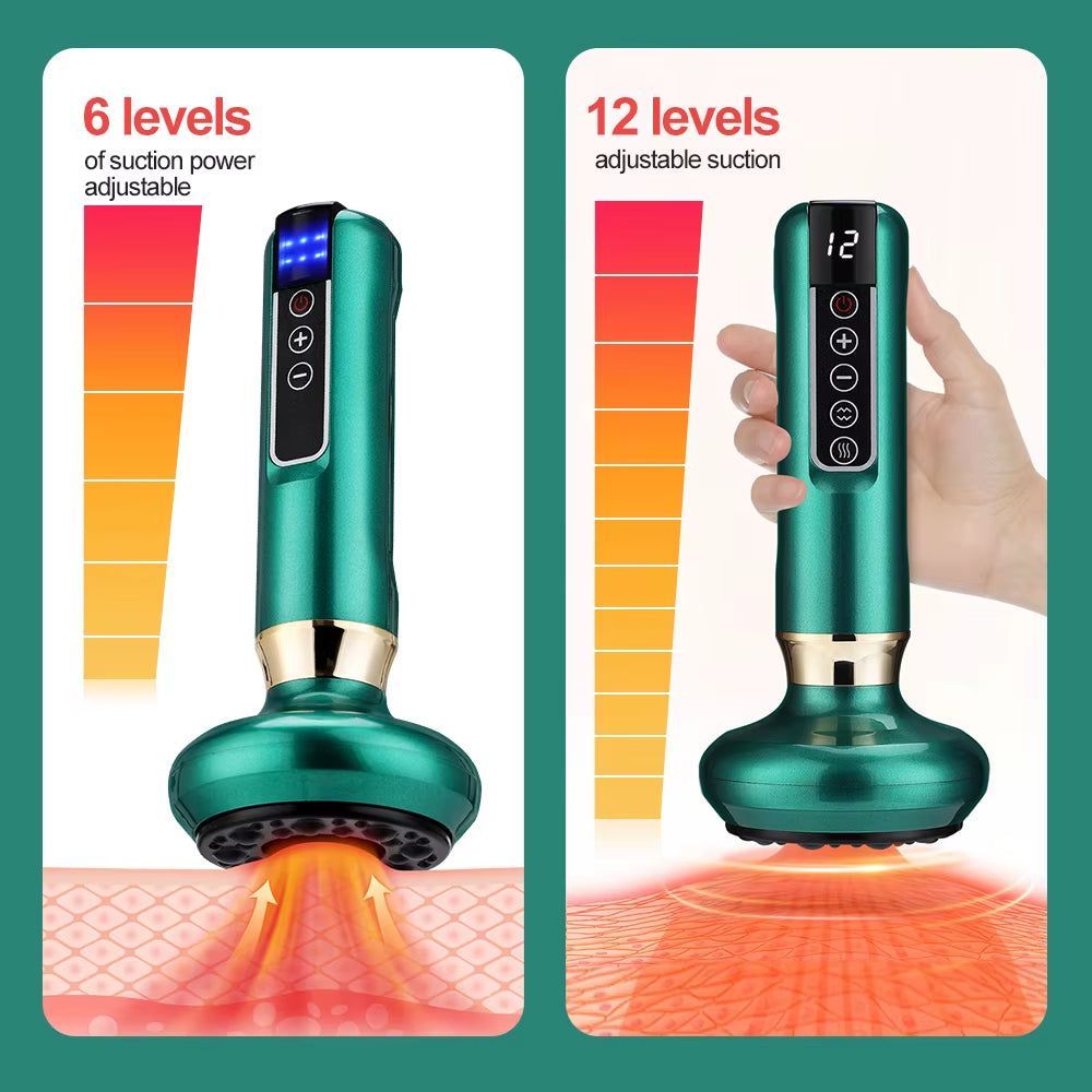 Smart Body Massager Vacuum Suction Device Cellulite Fat Bruning Handheld Chinese Sculpting Heating Cans for Belly Back Massage