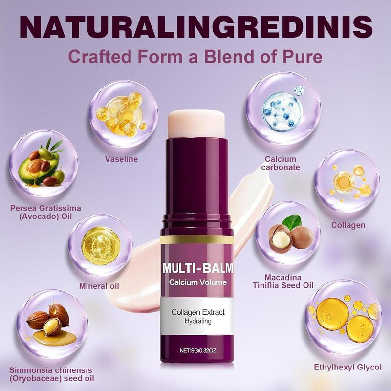Calcium Multi Balm Stick, Calcium Volume Multi Balm, Korean Collagen Moisturing Stick, Firming & Moisturizing, Korean Skincare, Anti-Wrinkle, Hydrating, Lifting Cream for Eyes, Face & Neck