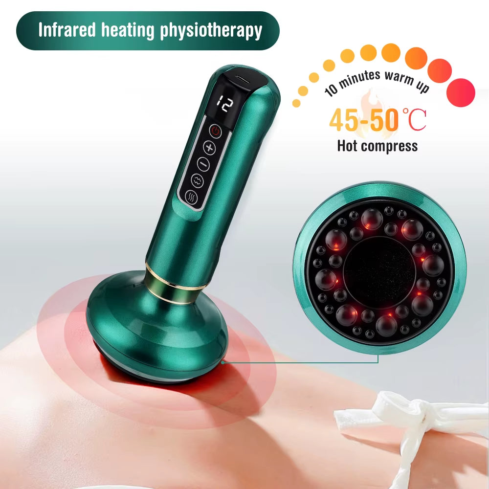 Smart Body Massager Vacuum Suction Device Cellulite Fat Bruning Handheld Chinese Sculpting Heating Cans for Belly Back Massage