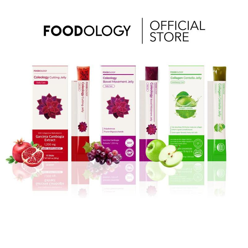 [FOODOLOGY] 3-In-1 Complete Jelly Bundle | Coleology Cutting Jelly + Bowel Movement Jelly + Collagen Centella Jelly | Metabolism Boost, Gut Health, Glow Skin Bundle