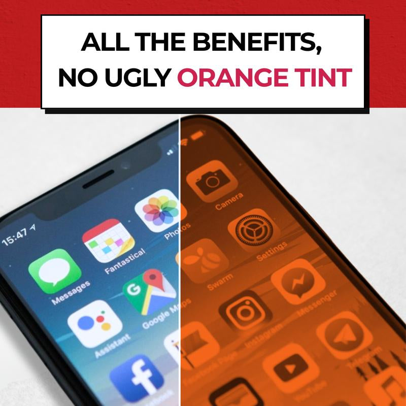 Red Light Converter Screen Protector for Iphone - Antiblue Light Shatterproof Tempered Glass Screen - Easy Installation Kit, Bubble-Free, Dust Free for Iphone 13/14 & Iphone 15/16