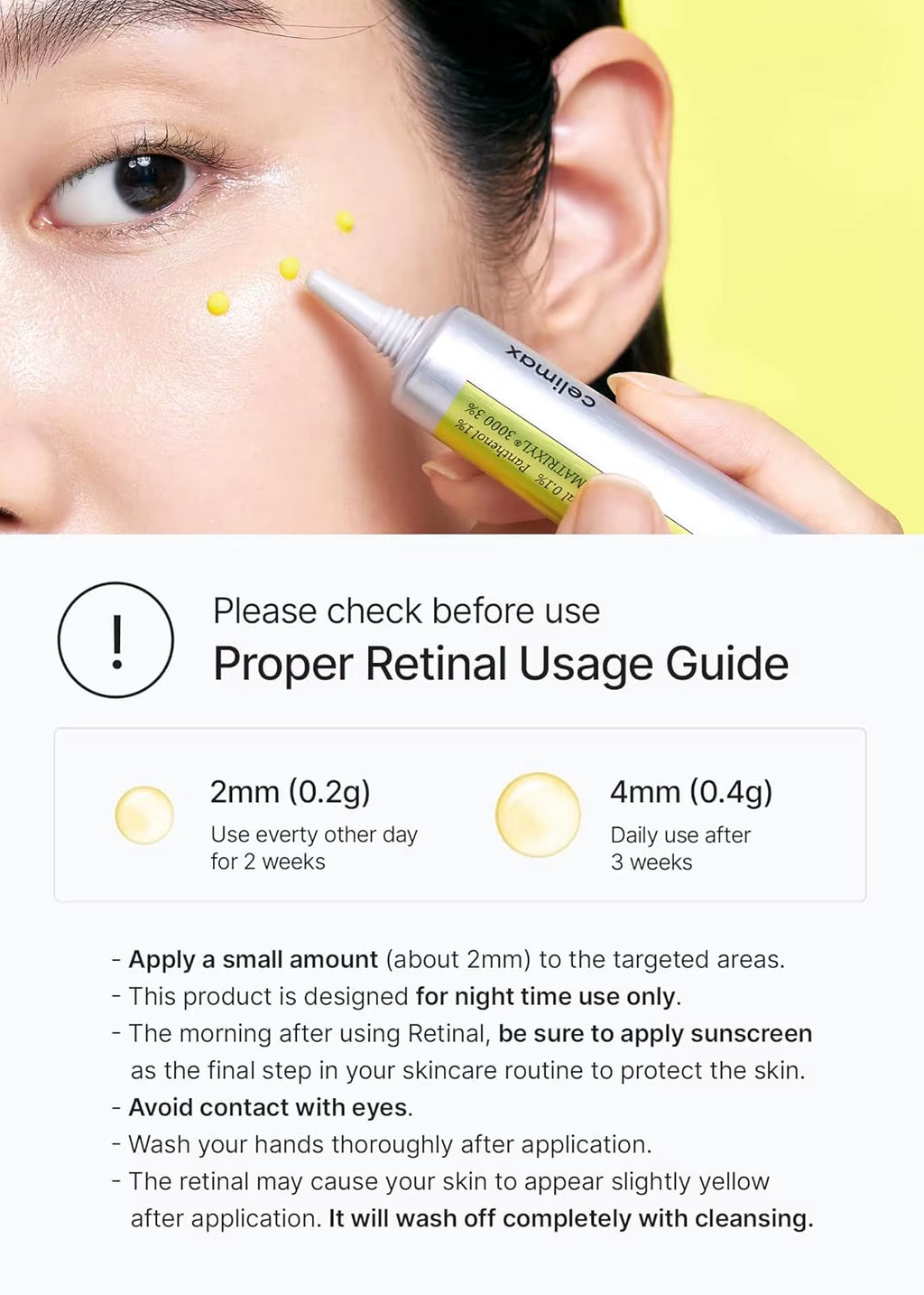 Celimax the Vita a Retinal Shot Tightening Booster Retinal 3% High-Strength for Anti-Aging Wrinkles & Fine Lines Eye Cream