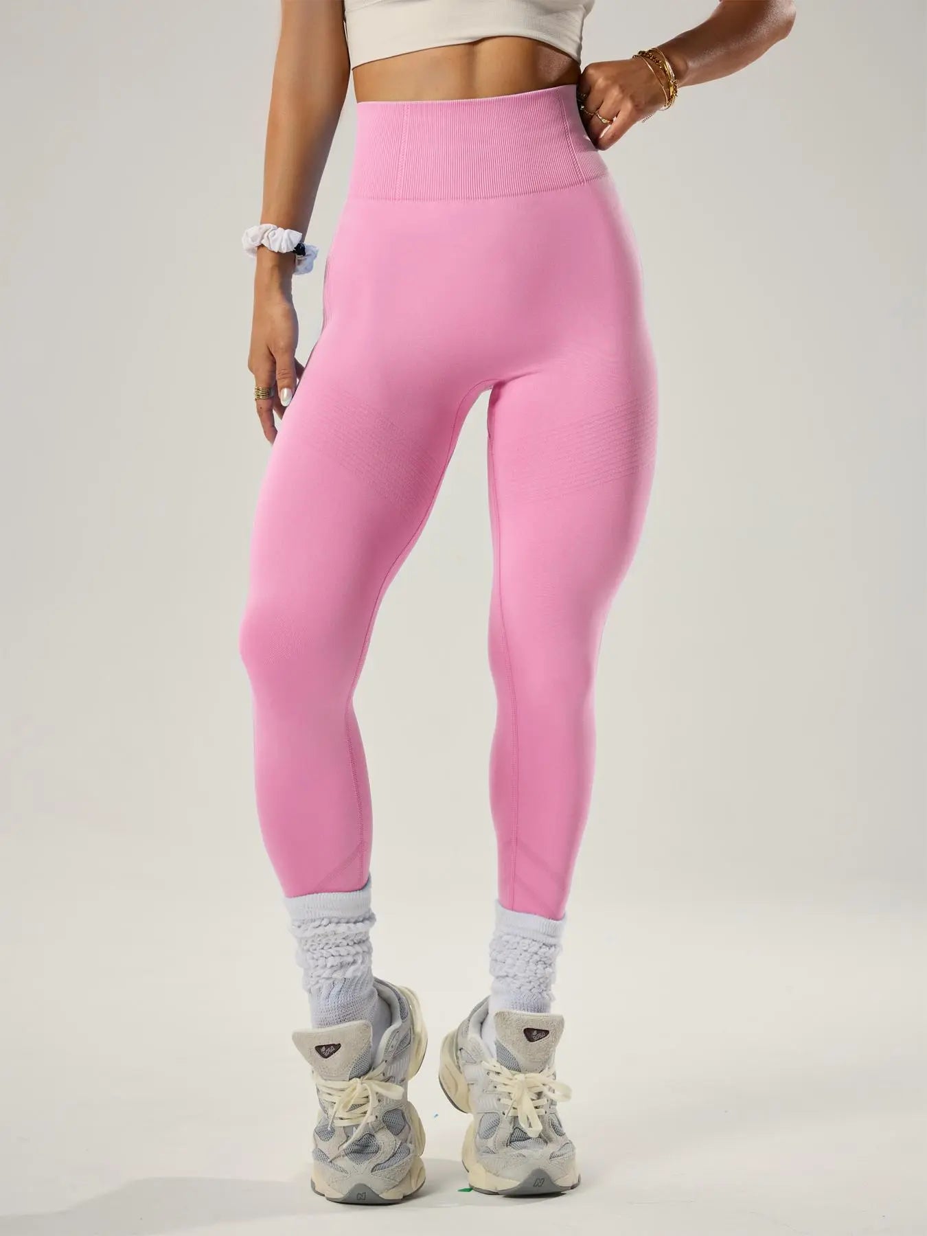 Women'S Solid Sports Leggings, High Stretch Seamless Skinny Pants, High Rise Tummy Control Sporty Yoga Leggings, Seamless Sculpt Leggings, Ladies Sportswear