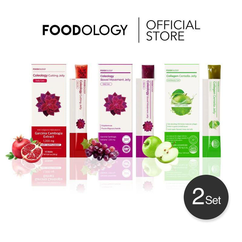 [FOODOLOGY] 3-In-1 Complete Jelly Bundle | Coleology Cutting Jelly + Bowel Movement Jelly + Collagen Centella Jelly | Metabolism Boost, Gut Health, Glow Skin Bundle