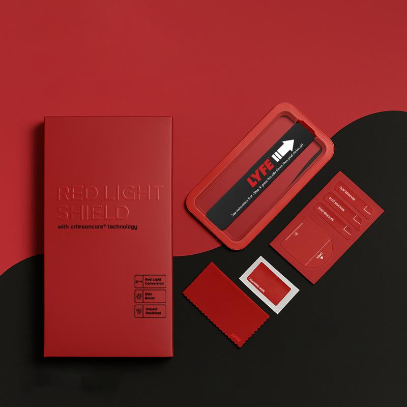 Red Light Converter Screen Protector for Iphone - Antiblue Light Shatterproof Tempered Glass Screen - Easy Installation Kit, Bubble-Free, Dust Free for Iphone 13/14 & Iphone 15/16